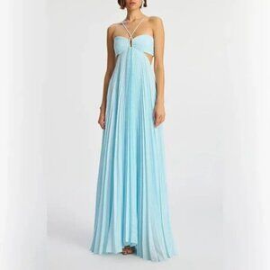 NWOT ！A.L.C. Moira Pleated Halter Maxi Dress